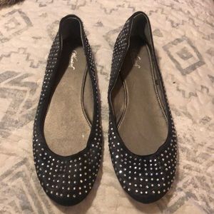 Navy blue flats with sparkles